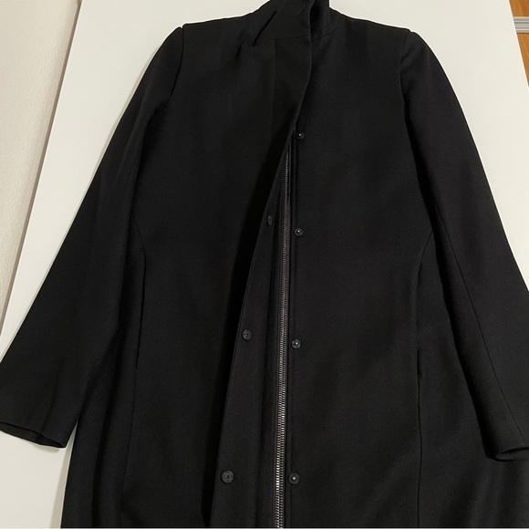 Helmut Lang Felted Wool High Neck Coat Black Medium - Picture 11 of 16
